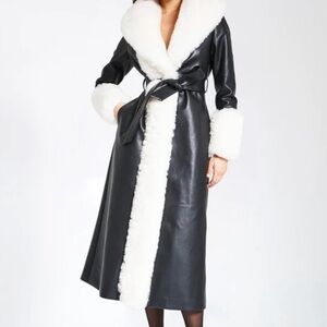 Elegant Black and White Women's Coat